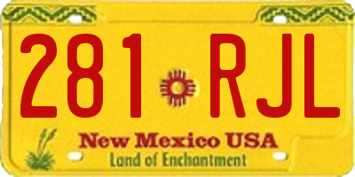 NM license plate 281RJL