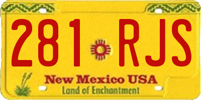 NM license plate 281RJS