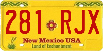 NM license plate 281RJX