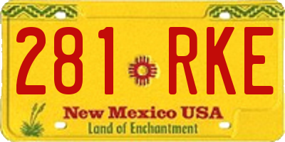 NM license plate 281RKE