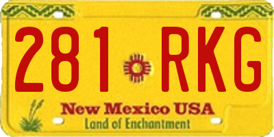 NM license plate 281RKG
