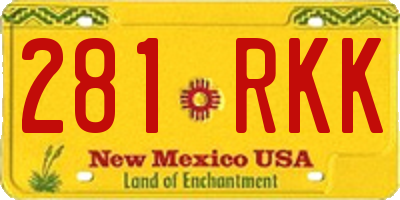NM license plate 281RKK