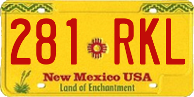 NM license plate 281RKL