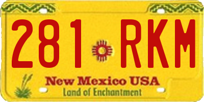 NM license plate 281RKM