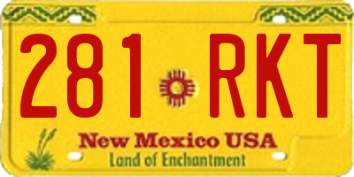 NM license plate 281RKT
