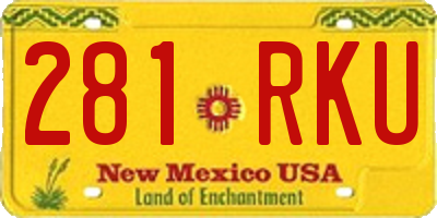 NM license plate 281RKU