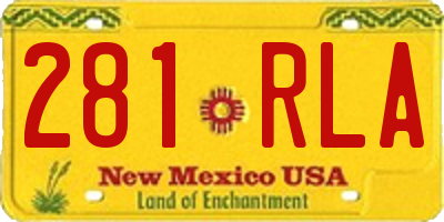 NM license plate 281RLA