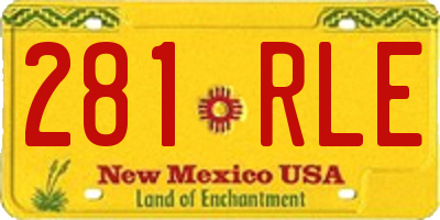 NM license plate 281RLE
