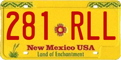 NM license plate 281RLL