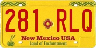 NM license plate 281RLQ