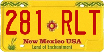 NM license plate 281RLT
