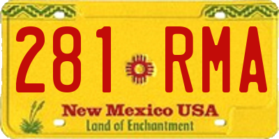 NM license plate 281RMA