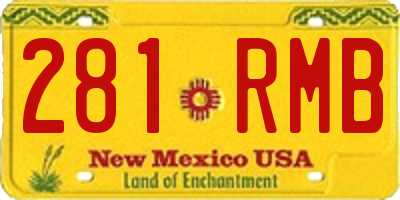 NM license plate 281RMB