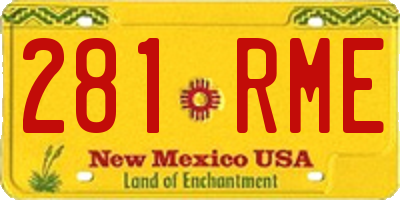 NM license plate 281RME