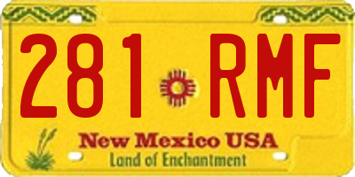 NM license plate 281RMF