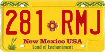 NM license plate 281RMJ