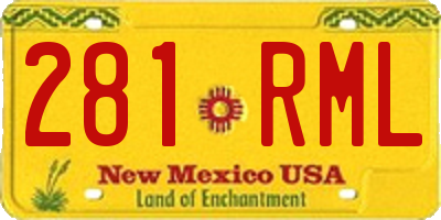 NM license plate 281RML