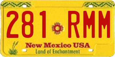 NM license plate 281RMM
