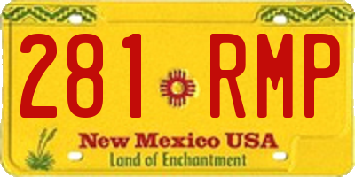 NM license plate 281RMP