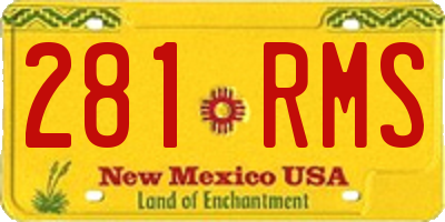 NM license plate 281RMS