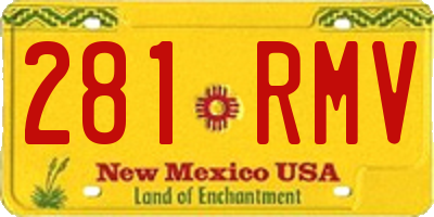NM license plate 281RMV