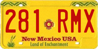 NM license plate 281RMX
