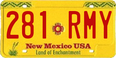 NM license plate 281RMY