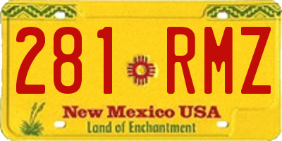 NM license plate 281RMZ