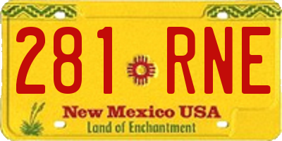 NM license plate 281RNE