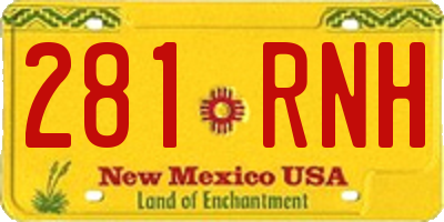 NM license plate 281RNH