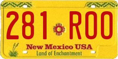 NM license plate 281ROO