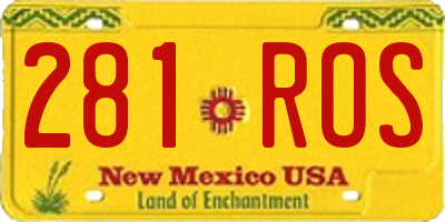 NM license plate 281ROS