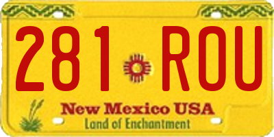 NM license plate 281ROU