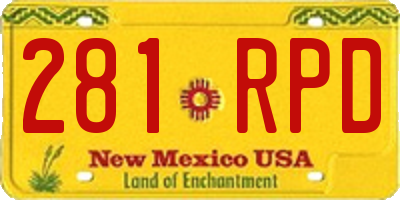 NM license plate 281RPD