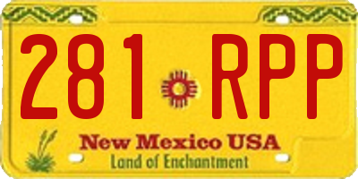 NM license plate 281RPP