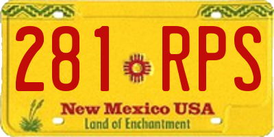 NM license plate 281RPS