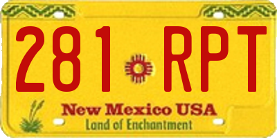 NM license plate 281RPT