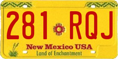 NM license plate 281RQJ