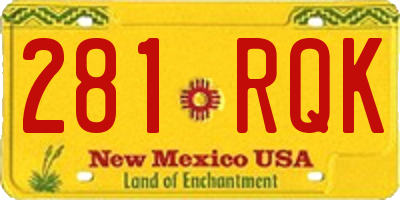 NM license plate 281RQK