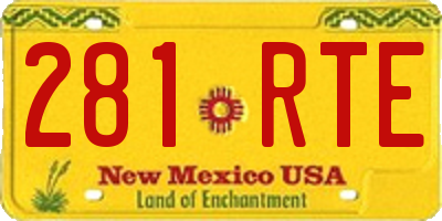 NM license plate 281RTE