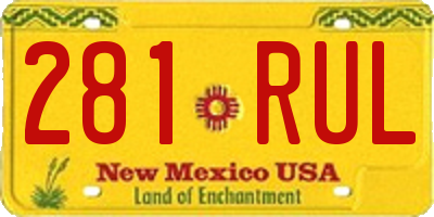 NM license plate 281RUL