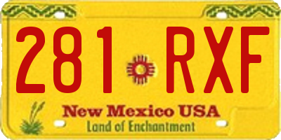 NM license plate 281RXF