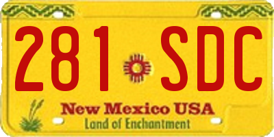 NM license plate 281SDC