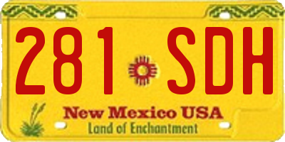 NM license plate 281SDH