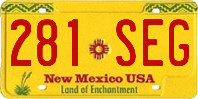 NM license plate 281SEG