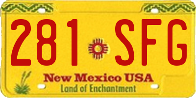 NM license plate 281SFG