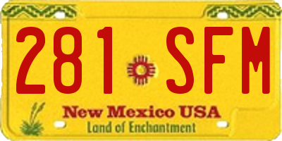 NM license plate 281SFM