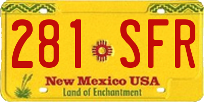 NM license plate 281SFR