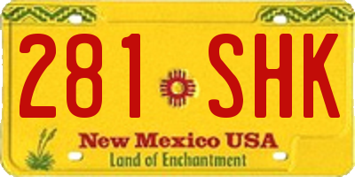 NM license plate 281SHK
