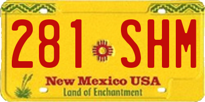 NM license plate 281SHM